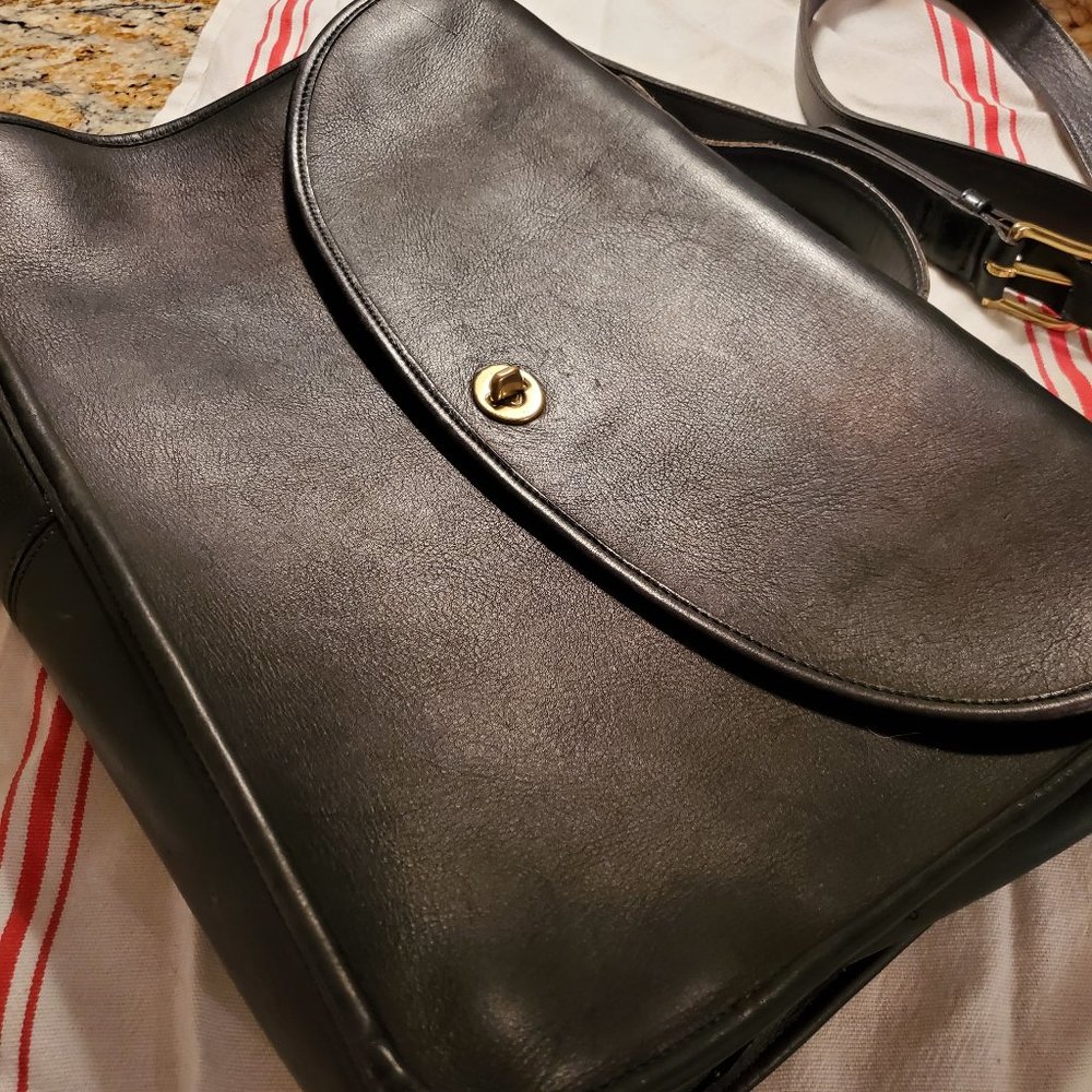 COACH Briefcase Attache Black Leather #0822 Coach